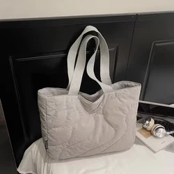 Quilted 16 - Inch Laptop Tote Bag for Women - Elegant Work & Travel Shoulder Bag (Grey)
