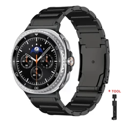 Luxury Titanium Metal Strap Bracelet - Galaxy Ultra (2024) (Black)