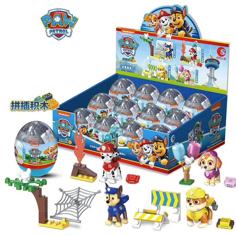 4pcs PAW Patrol Splicing blocks twisting Twisted Egg Mini Chase Marshall Skye Rubble Capsule Assembled Toys For children's Gifts