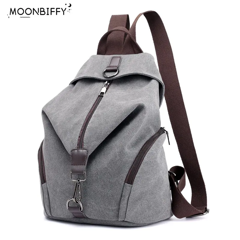 

Fashion Canvas Female Backpack Multifuction Casual Backpack for Teenager Girls 2022 New Summer Women Large Capacity Shoulder Bag
