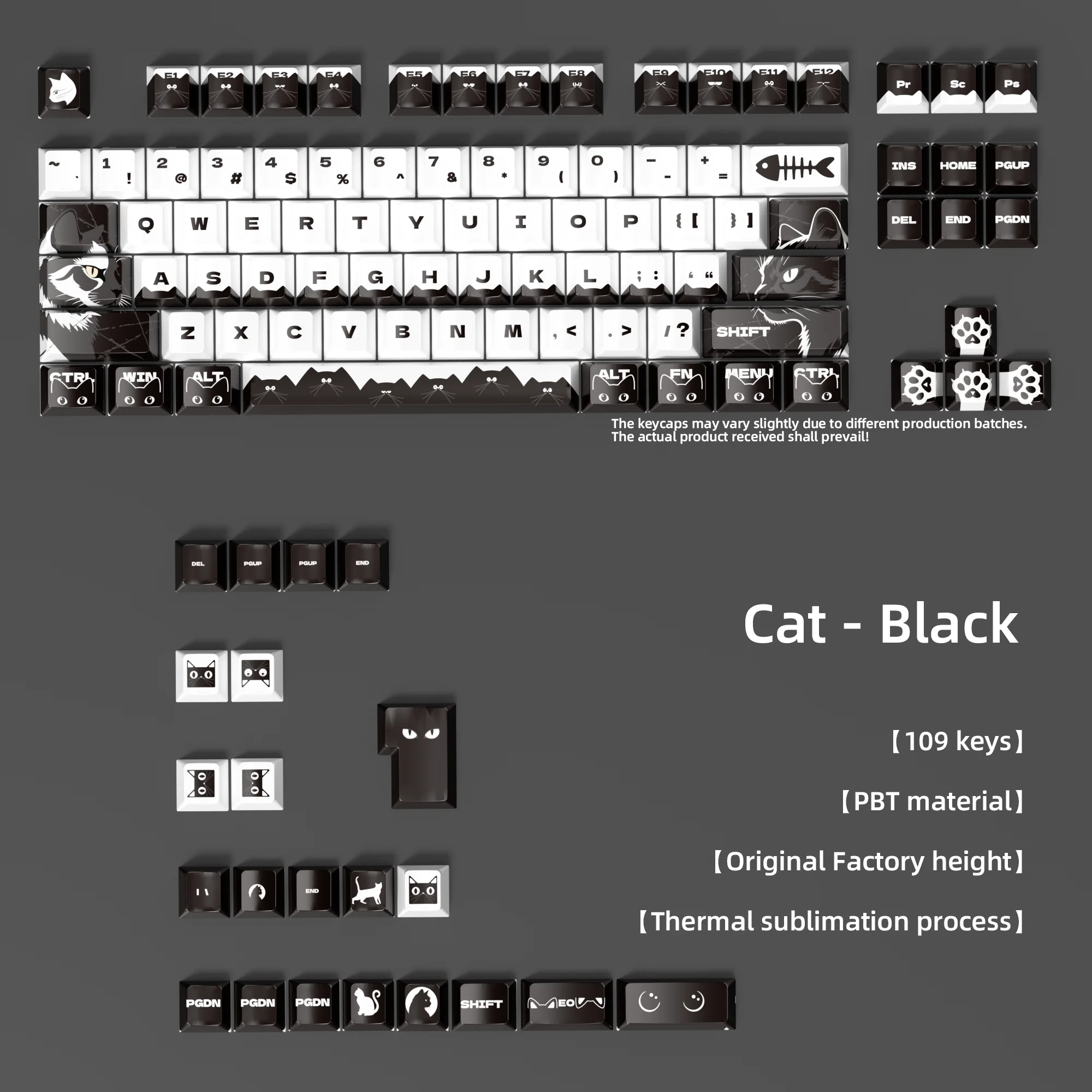 Vibrant Cartoon Style Thermal Sublimation Keycap Set - Full-Size Decorative Keycaps