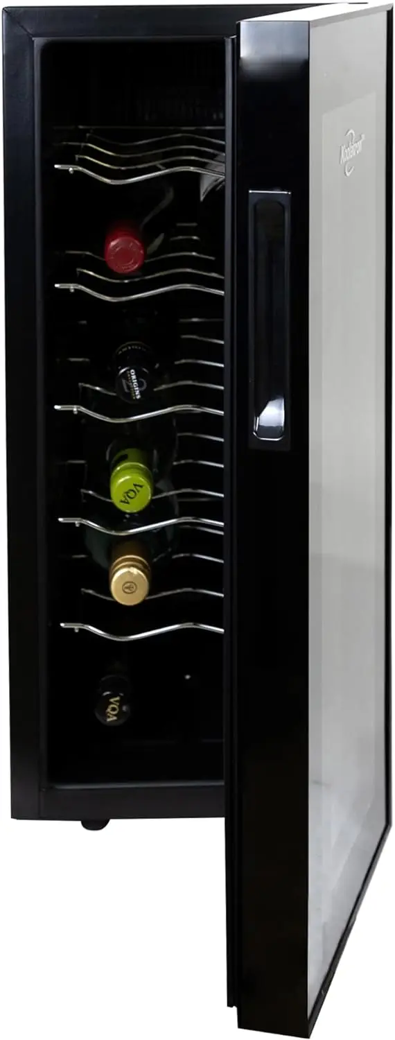 

Bottle Wine Cooler, Black, Thermoelectric Wine Fridge, 1 cu. ft. (28L), Freestanding Wine Cellar, Red, White and Sparkling Wine