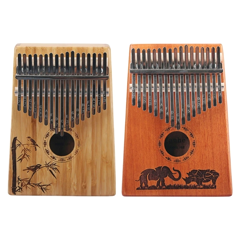

Mini Kalimba Wood Thumb Piano Portable 17 Keys Mini Kalimba for Kids, Adults & Beginners Finger Piano with Tuning Hammer