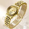 Ladies Big Brand Golden Watches Women Girls Casual Alloy Band Simple Dourado Date Quartz Watch Green Relogios Feminino Fashions 4