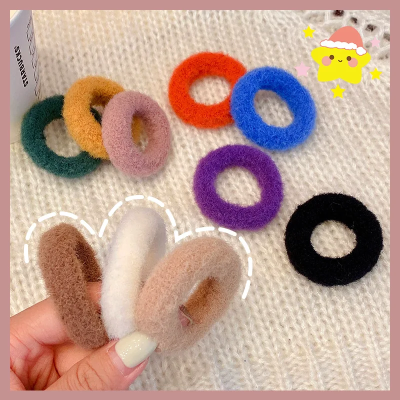 

2pcs Hair Circle Girl Versatile Plush Hair Accessories High Elastic Rubber Band Women's Head Rope Large Hair Circle Hair Rope
