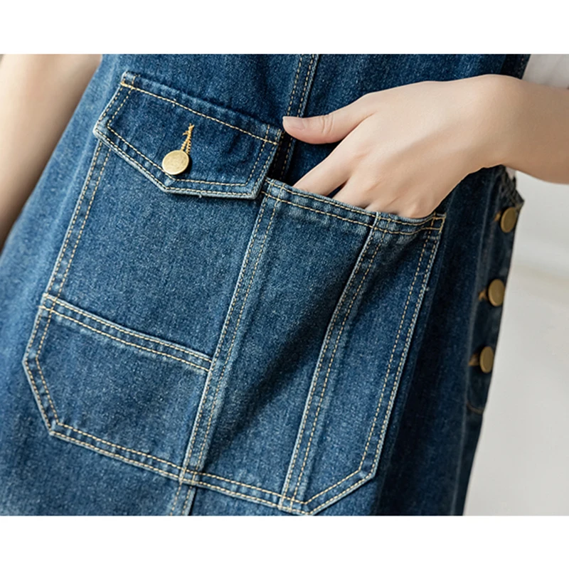 デニム×牛革 vest 7/8 nana Women Denim Set 2021 Female Cowboy Vest+denim Hip Skirt Two