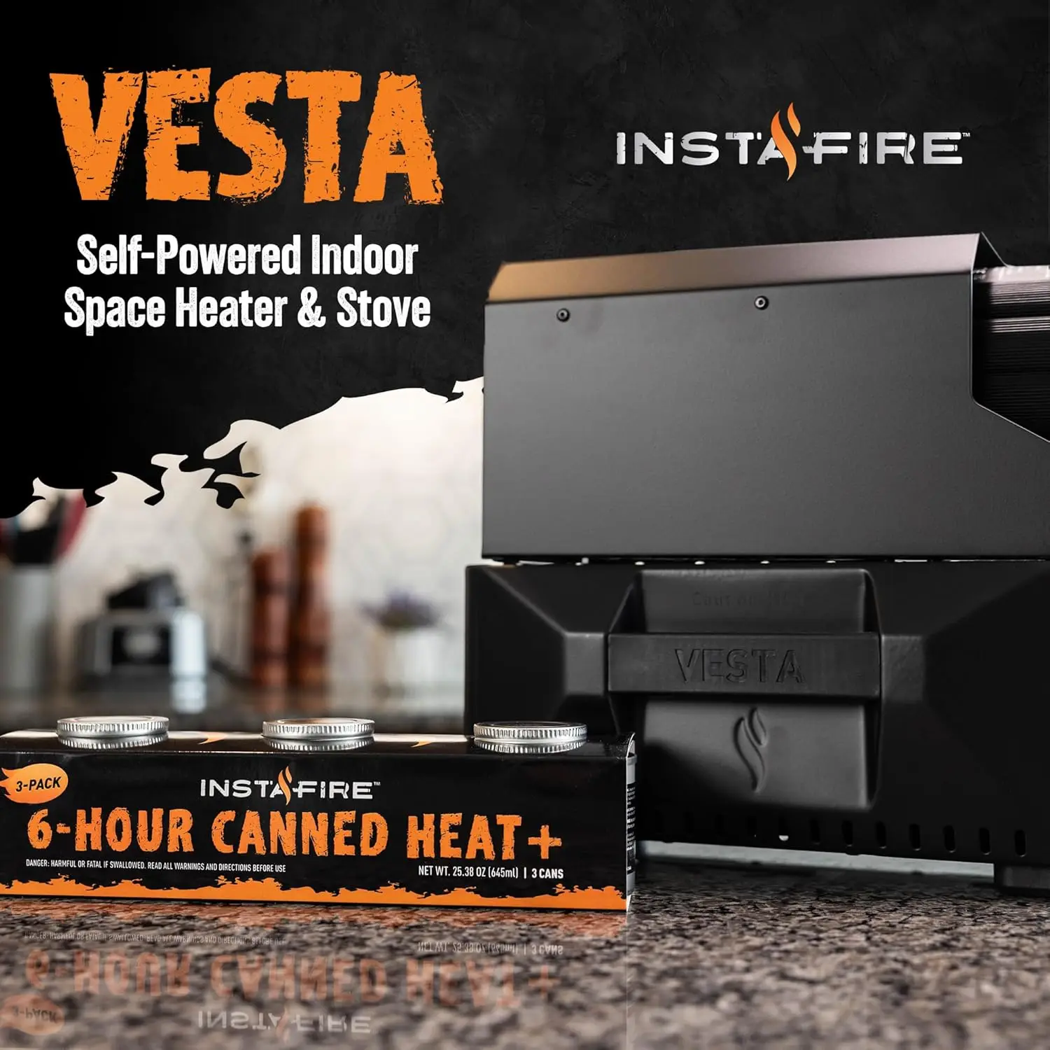 VESTA Self-Powered Camping Indoor/Outdoor Heater & Stove (Compact, Off-Grid, Emergency)