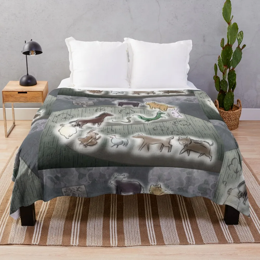 

Fruits Basket Zodiac Throw Blanket furry blanket blanket for baby soft luxury throw blanket