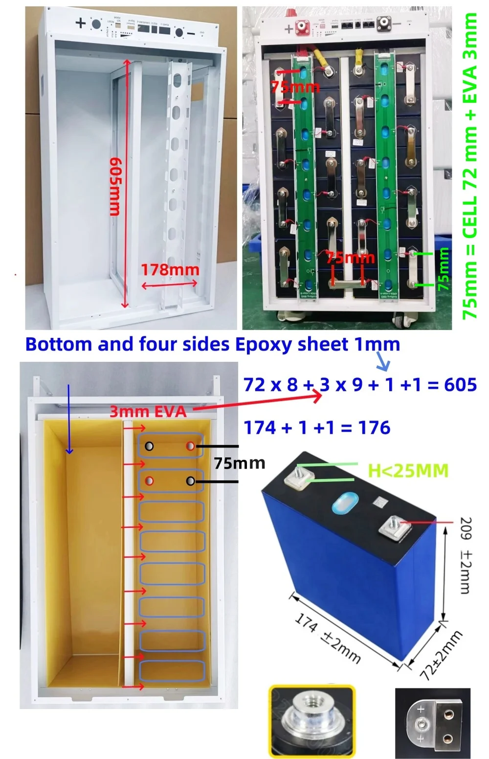 XR07 48V 280AH LiFePO4 Battery Case PowerBox Solar Home Energy Storage 16S 51.2v