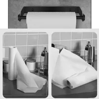 ไม่มีเจาะสแตนเลสผู้ถือกระดาษผ้าเช็ดตัวติดผนังขาตั้งม้วนสําหรับห้องครัวห้องน้ําเช็ดแขวนชั้นเก็บผู้ถือเนื้อเยื่อ 5