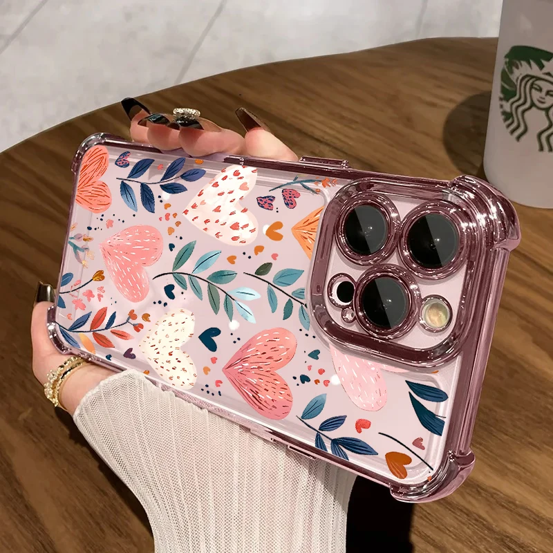 Love Heart Leaves Daisy Phone Case Cover