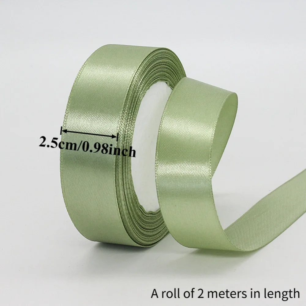 1pcs 잔디 녹색 새틴 리본 22meters/롤 웨딩 파티 홈 인테리어 꽃 포장 공예 리본용 리본