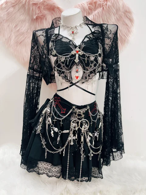 Butterfly Top Shrug and Skull Cross Skirt 2