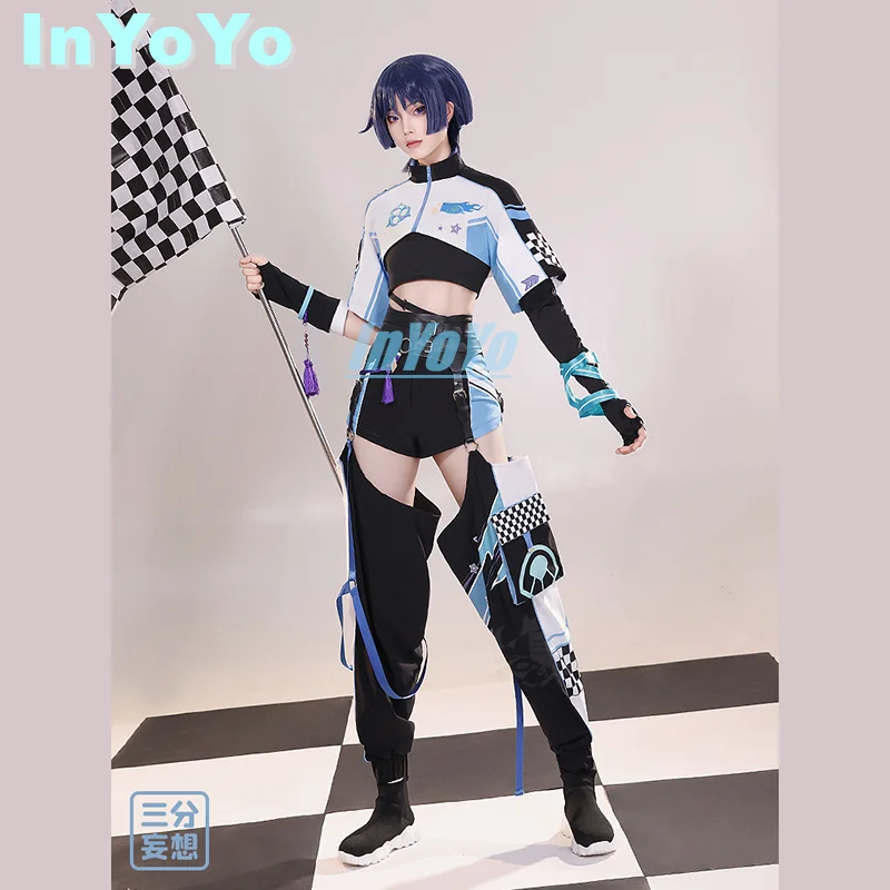 

InYOYO Wanderer Scaramouche Cosplay Genshin Impact Costume Fashion Handsome Racing Uniform Daily Wear Party Outfit S-XL New
