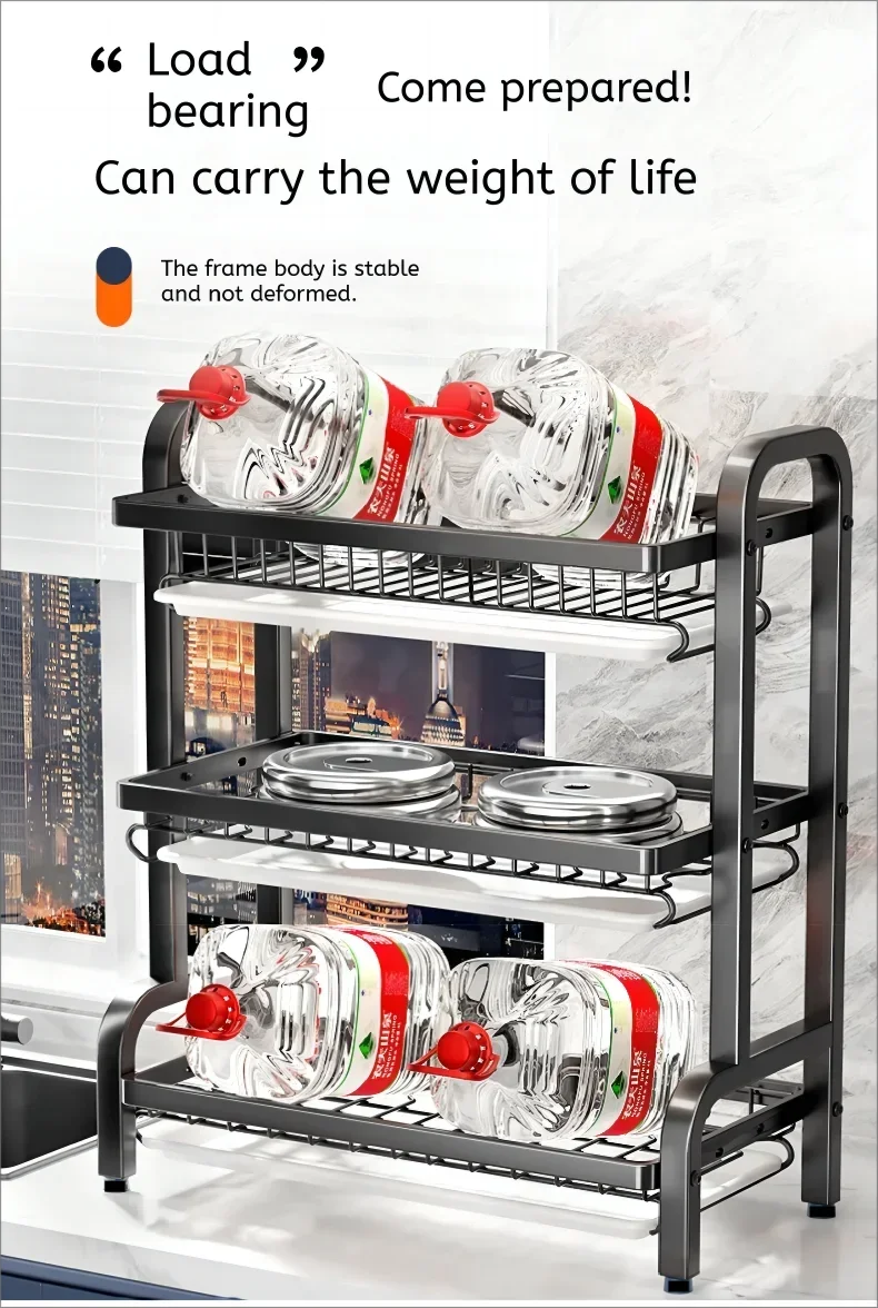 Description Picture 6 of itemDish Drying Rack 2-Tier Compact Kitchen Dish Rack Drainboard Set Large Rust-Proof Dish Drainer with Utensil Holder