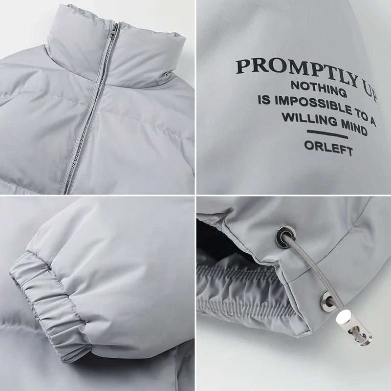 Parkas Men Down Jacket Thick Warm 2022 Winter Mens Casual Solid Parka Cotton-Padded Coats Windproof Slim Zipper Outwear Overcoat