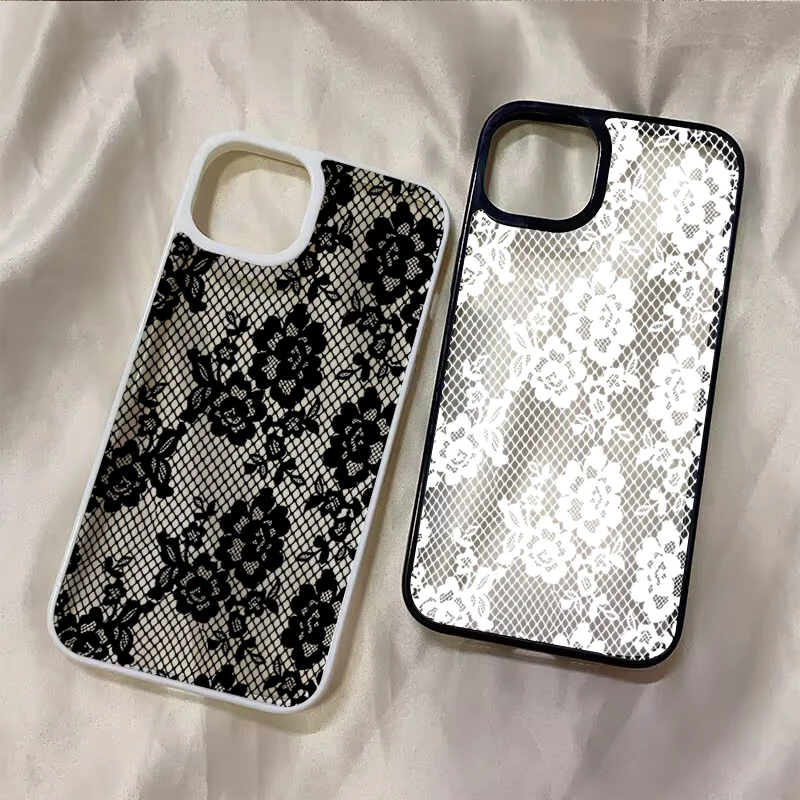 Transparent Vintage Floral Lace Phone Case