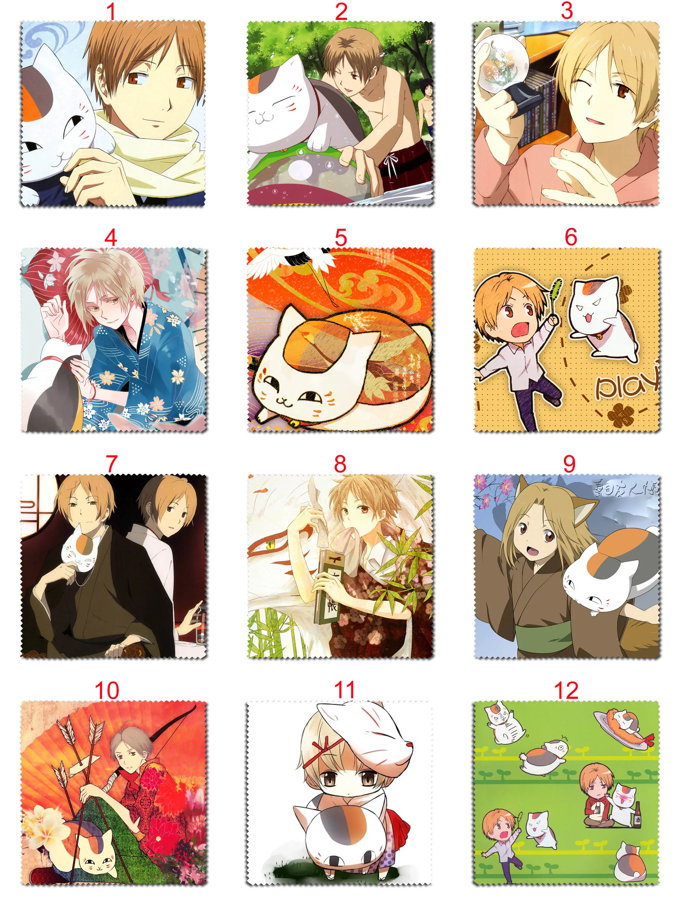 1pc Anime Natsume Yuujinchou Cat Teacher Flannel Glasses Clean Cloth