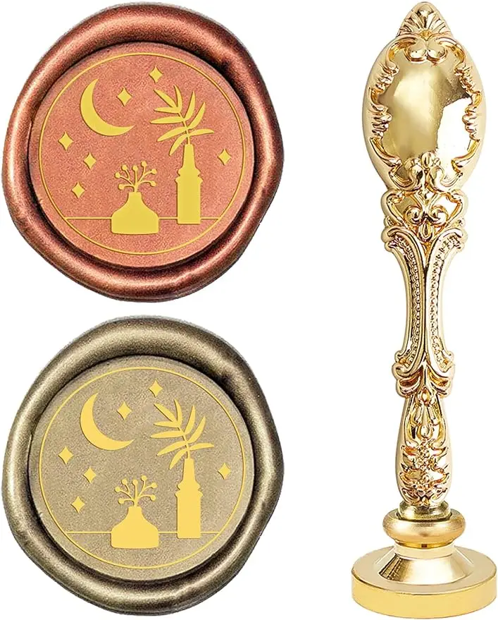 

1PC 25mm Wax Seal Stamp Bottle Vintage Sealing Wax Stamps Night Removable Brass Head Sealing Stamp with Alloy Handle