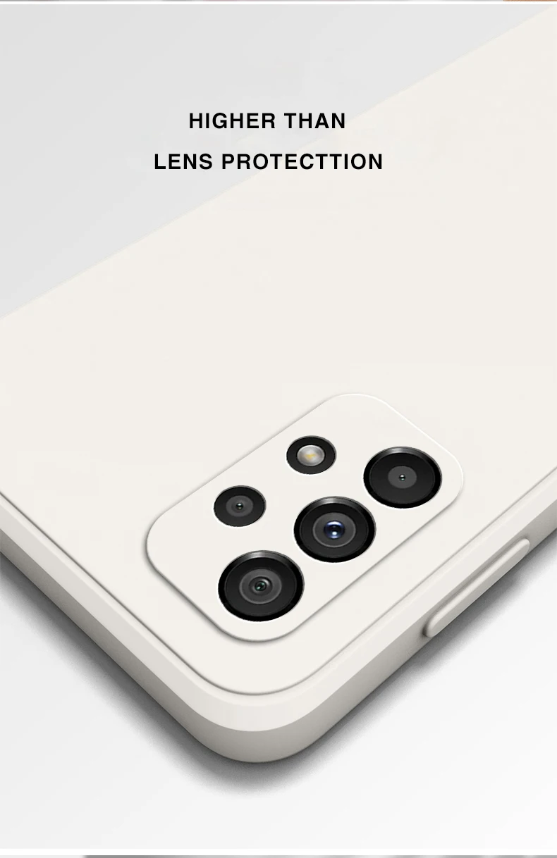 Quadratische Flüssigsilikonhülle für Samsung Galaxy A52 A52s A12 A22 A32 A42 A72 A13 A23 A33 A53 A73 4G 5G Handyhülle Coque Fundas – Detail 4