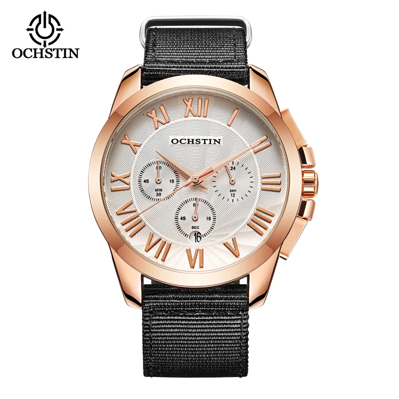 OCHSTIN Luxury Man Watch High Quality Waterproof Chronograph Luminous Men's Wristwatch Leather Men Quartz Watches Casual Clock