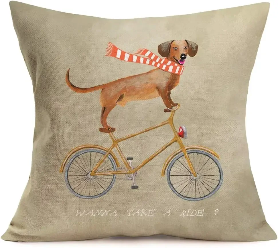 

Riding Pattern Pillow Cover Funny Quotations Home Sofa Decoration Cushion Cover Linen Square Pillowcase Autumn pillowcase