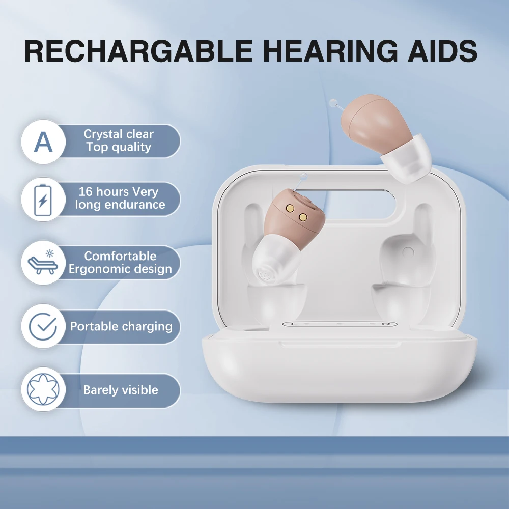 Hearing Aids for Seniors Rechargeable Hearing Amplifiers for Adults Volume Adjustment All-Day Comfort Crystal Clear Sound