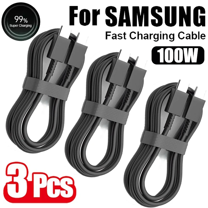 Câble de Charge rapide USB Type C à C PD 100W, 3 pièces, pour Samsung Galaxy S22 S23 S24 S25 Plus Note Ultra A53 A54, câble de Charge et de données