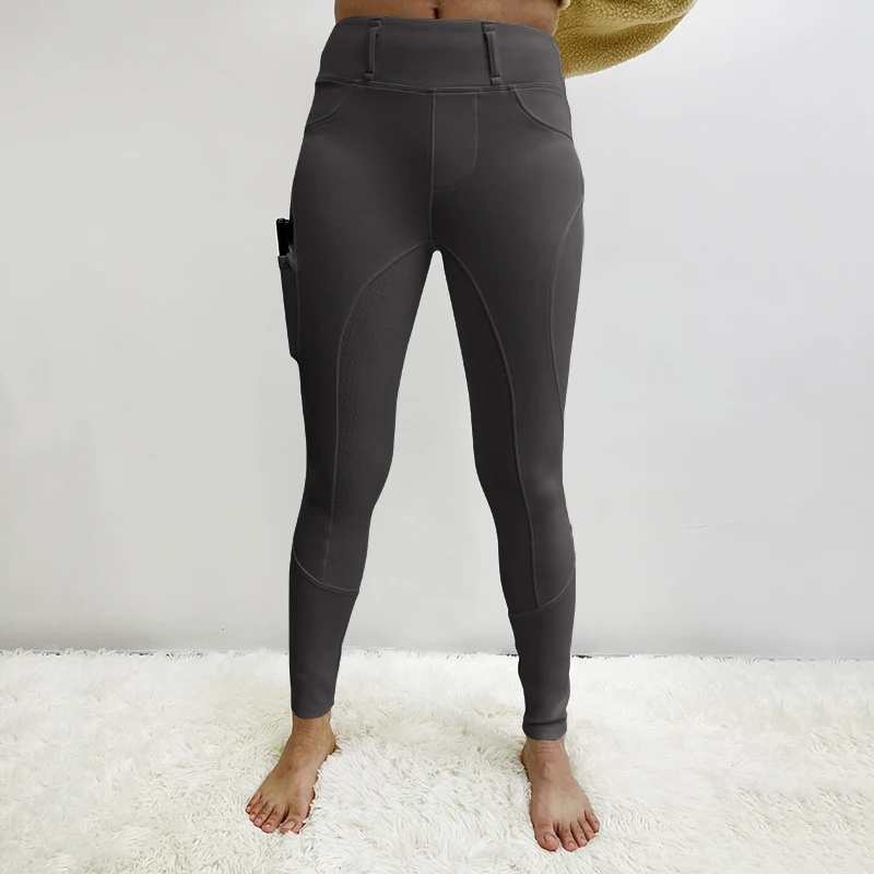 MXLLINA Warm Sport Horse Breeches Women Riding Equestrian Leggings Full Seat Silicone Plush Riding Pants Non-Slip Training Tight 6