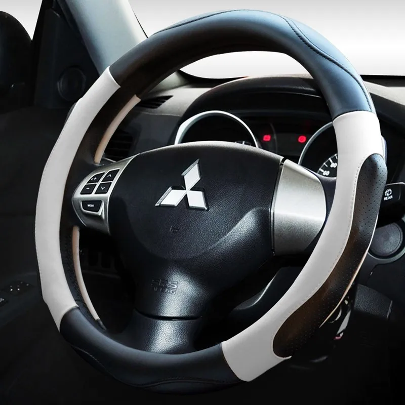 

Leather Car Steering Wheel Cover for Mitsubishi Lancer Grandis ASX Pajero Outlander Zinger Lioncel V6 DX7 Auto Accessories
