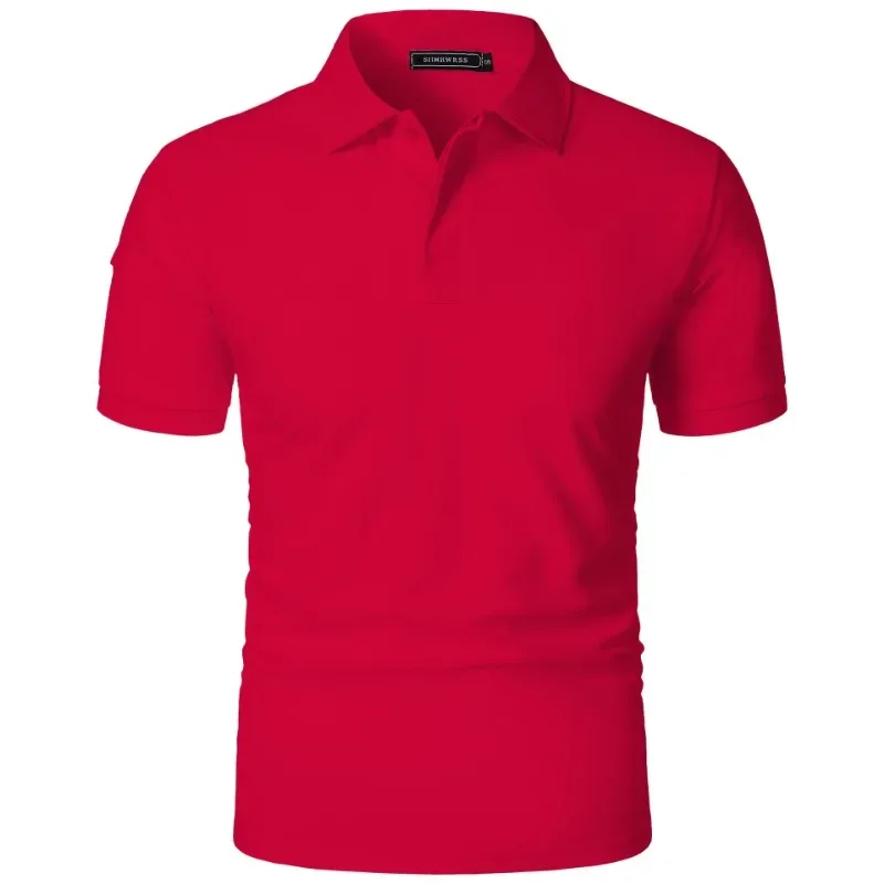 Нова чоловіча футболка з коротким рукавом Спортивна тенісна сорочка поло Літні великі дихаючі сорочки на ґудзиках Вуличний одяг, що відводить вологу