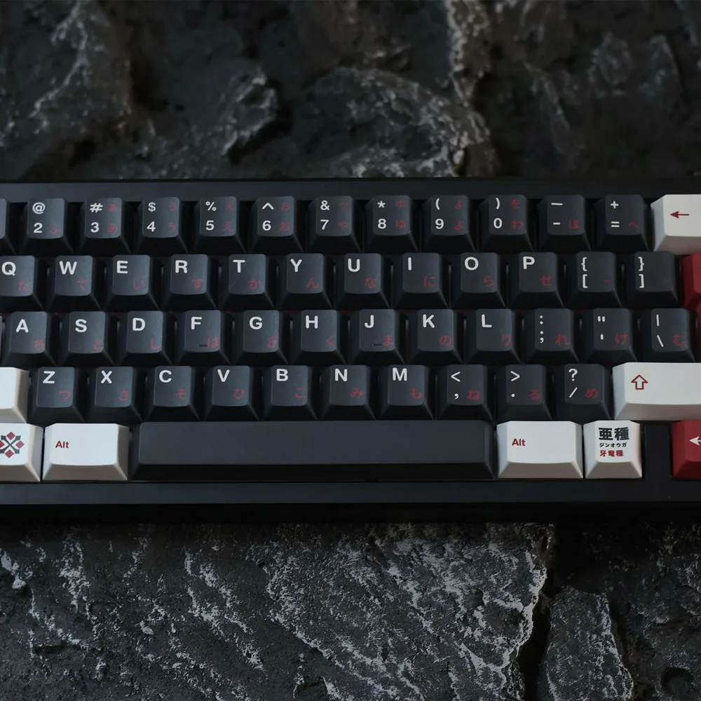 PBT Cat Keys Stygian Zinogre Keycap Mechanical Keyboard 142 Keys/Sets Cherry Profile DYE Sublimation ISO Enter For Cross Switch