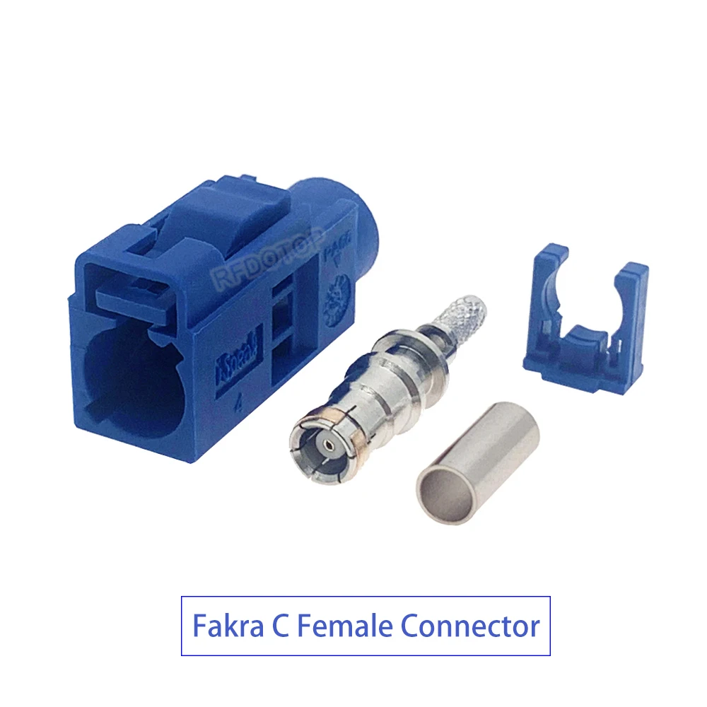 1Pcs Fakra A/B/C/D/E/F/G/H/I/K/Z Female Crimp Connector Car Radio FM GPS Antenna Fakra Adapter for RG316 RG174 Pigtail Cable