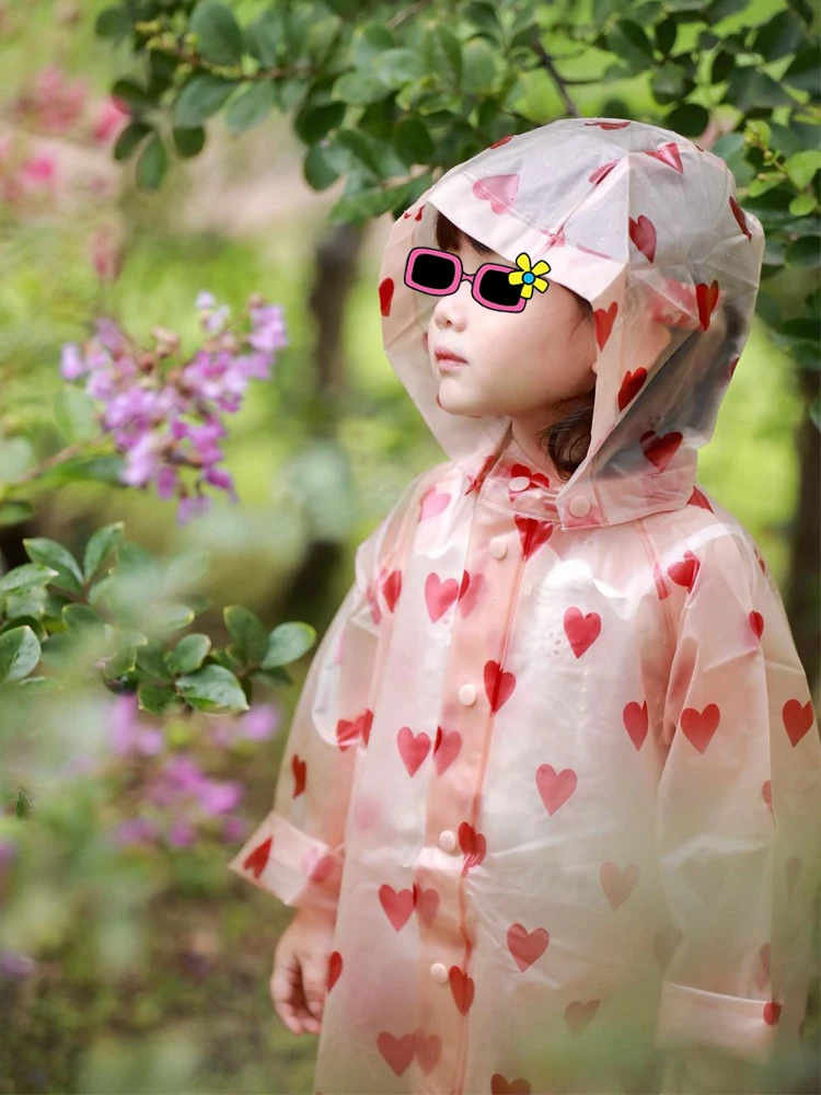 Kids Raincoat StRafina KS Boys Girls Raincoat Ins Baby Windproof Poncho Plastic PVC Raincape Children Waterproof Outerwear