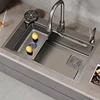 Gray Kitchen Sink Large Capacity Stainless Steel Single Bowl Thickened Handmade Multifunctional Basin With Multiple Accessories 1