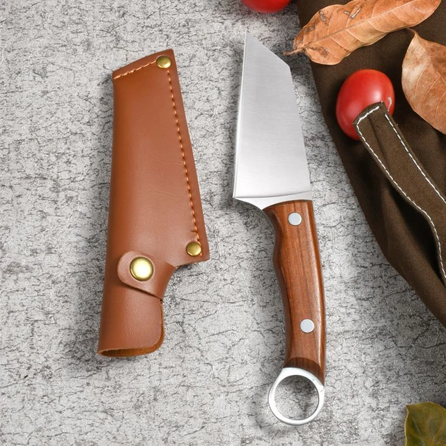 Couteau à désosser de Forge manuel, couteau à trancher le poisson, couteau à Steak de fruits, manche en bois en acier inoxydable, couteaux de cuisine utilitaires pour Barbecue 6