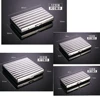 3 Sizes 84mm Length Cigarette Box Portable High Quality Wave Brass Metal Cigarette Case Mini Box Silver Golden Color 4