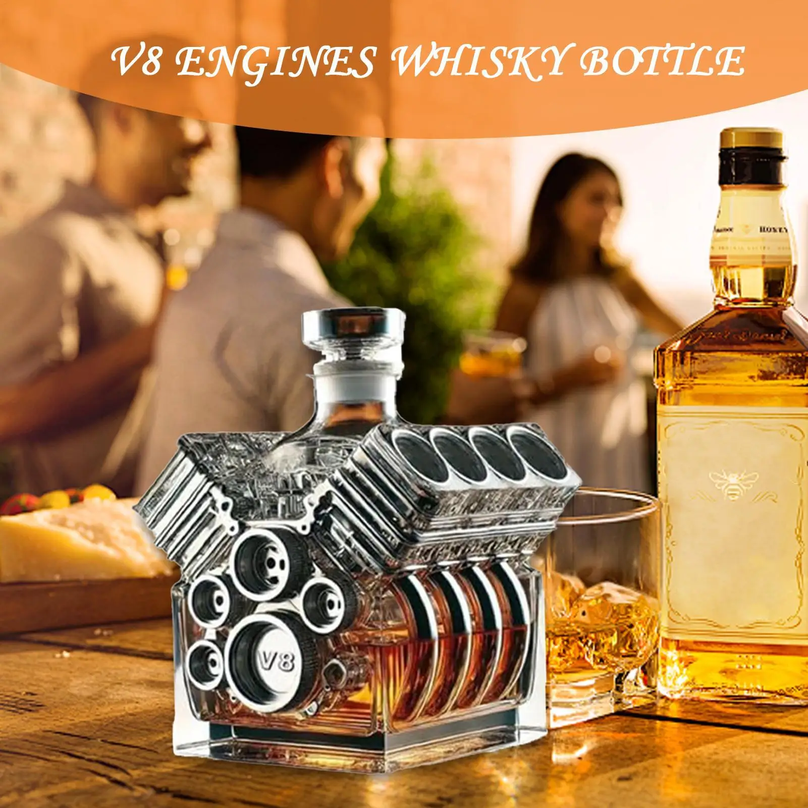 Decantador de whisky con forma de motores V8, decantador de Alcohol, botella, decoración de Bar para el hogar para el Dí