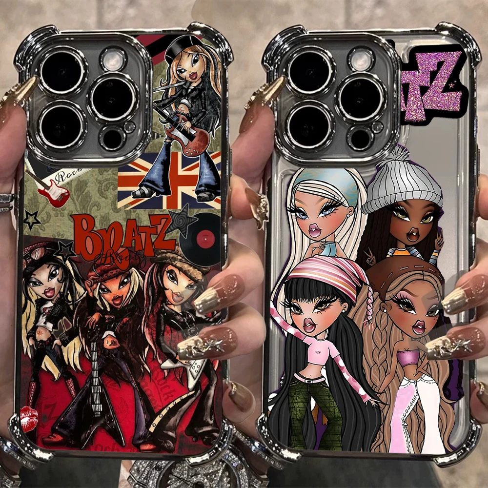 Anime Fashion Lovely Doll Bratz Plating Phone Case - Anti Airbag Protection