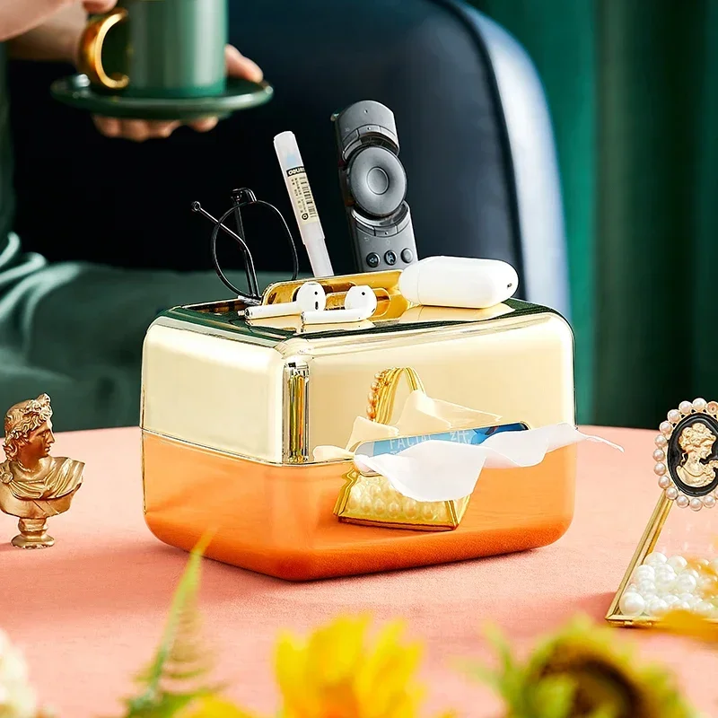 

Golden boxes Storage Napkin holder kitchen tissue box tissue paper Case Organizer Ornament Craft Desktop tissue