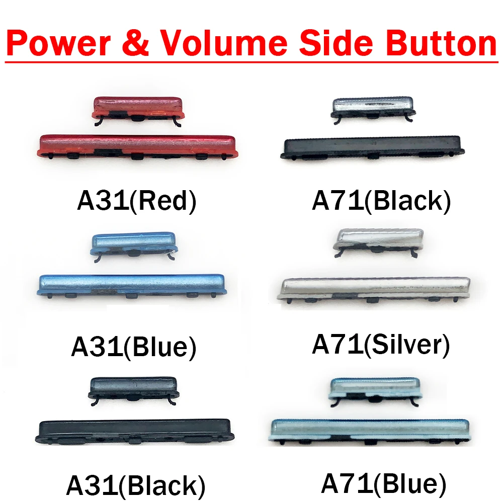 

20Pcs For Samsung A31 A51 A70 A71 Power Button ON OFF Volume Up Down Side Button Key Replacement Parts