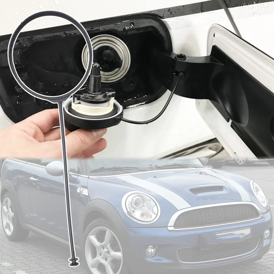 Fuel Tank Straps Fuel Cap Tether Cord For BMW, Mini, Range Rover -  Anti-Lost Strap, Black Rubber Auxiliary Fuel Tank Cap