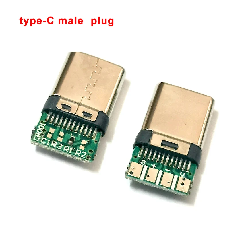 

USB 3.1 Type-C Connector 24P Male Plug Receptacle Adapter to Solder Wire & Cable 24 Pin Support PCB Board