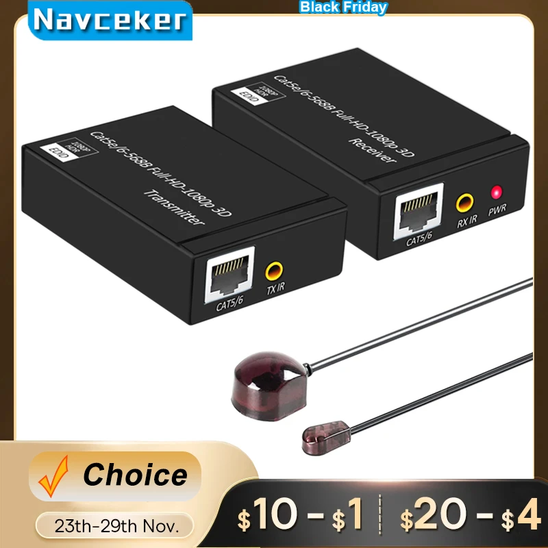 2023 Extender Hdmi Con Ir & Loop Out 1080P Hdmi Extender 60M Nessuna Perdita Rj45 A Hdmi Extender Trasmettitore Ricevitore Su Cat5E/Cat6