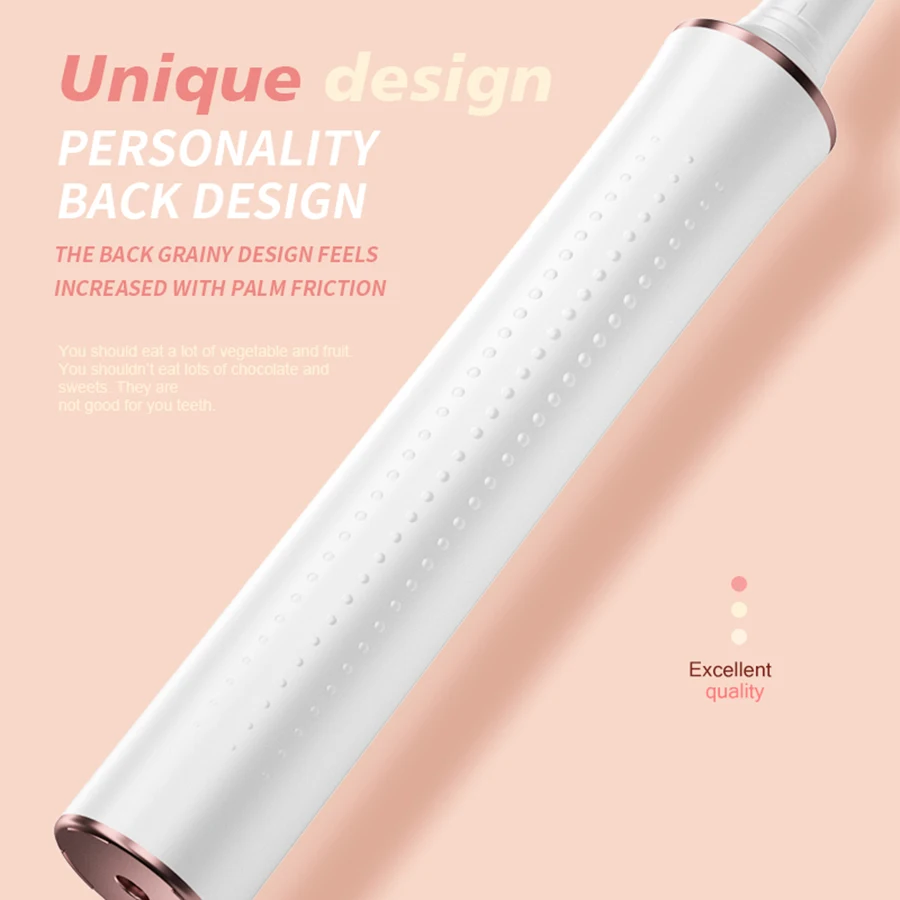 Electric Toothbrush for Adults USB Fast Charging IPX7 Waterproof 5 Speed Mode Intelligent Timing Reminder Smart