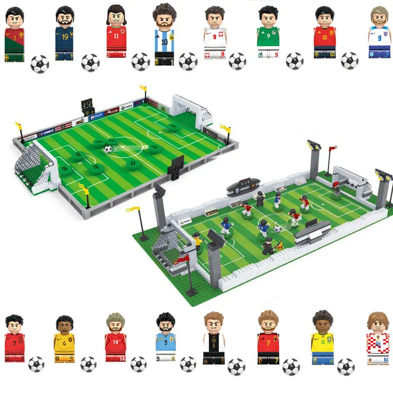 Campo Da Calcio E Campo Da Basket Blocchi Da Costruzione Fai Da Te Calcio Balilla Gioco Da Tavolo Building Blocks Ragazzi Giocattoli Educativi Per Bam