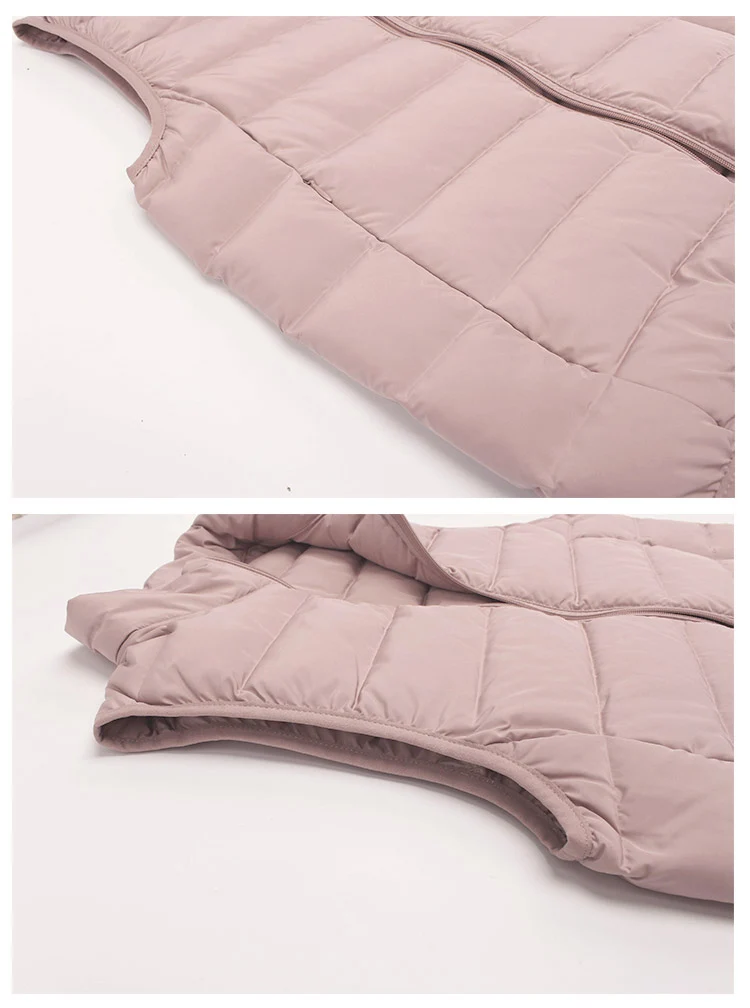 Women Outwear Vest 90% White Duck Down Seamless Ultra Light Causal Matt Fabric Female Sleeveless Waterproof Warm Waistcoat