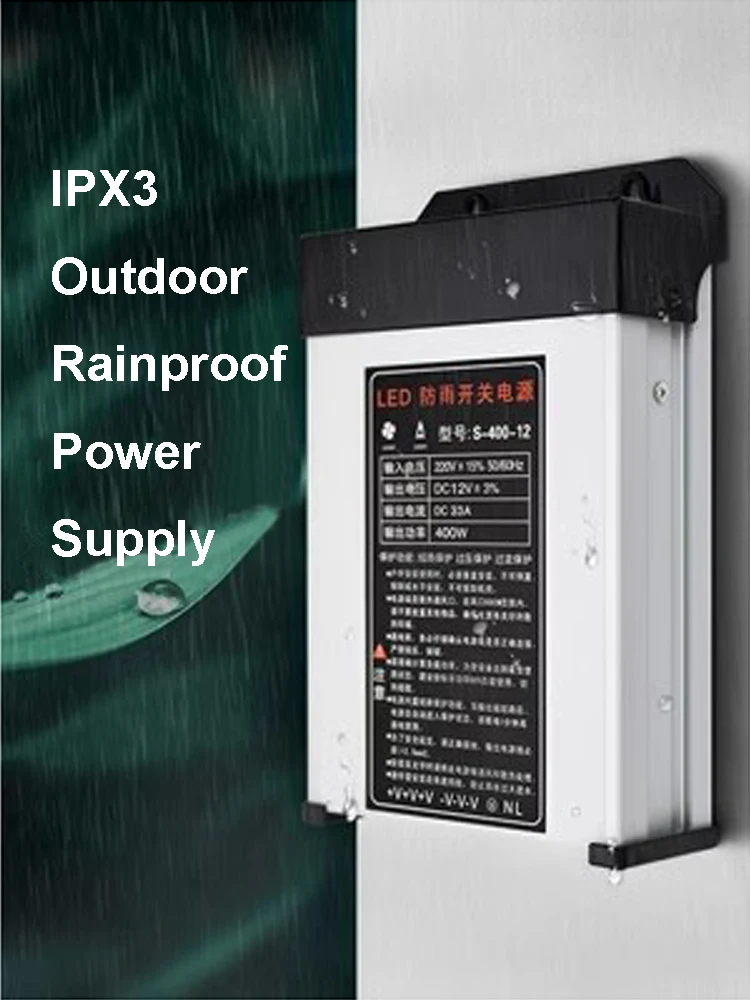 Impermeável Dustproof Transformador de Luz ao ar Livre Adaptador de Fonte Smps para Tiras de Led ac 100240v 12v dc