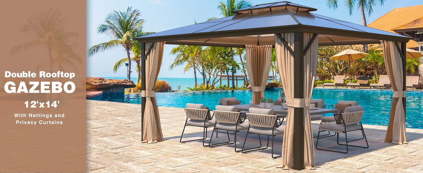 EROMMY 12x14 Polycarbonate Gazebo