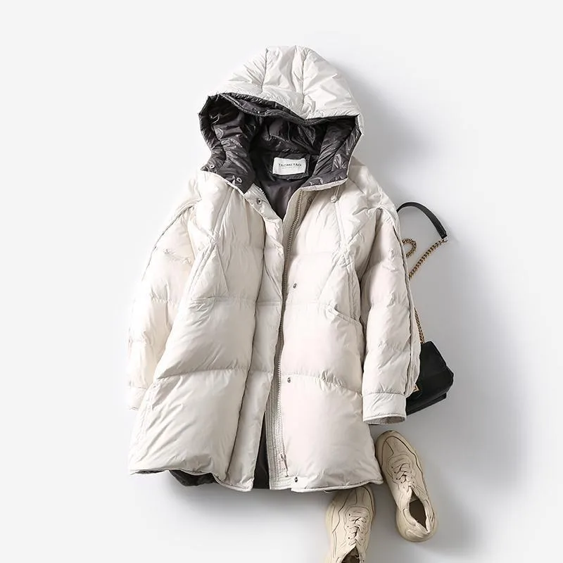 2023 New Women Down Jacket Winter Coat Female Short Parkas Slim Fit Thick Warm Outwear Hooded Leisure Time Versatile Overcoat